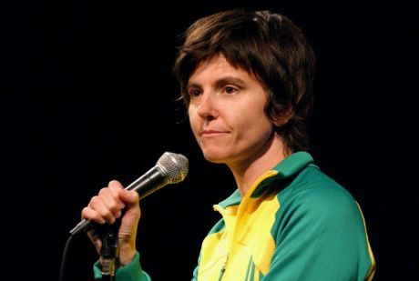 image of comedian Tig Notaro, a thin white woman with short brown hair