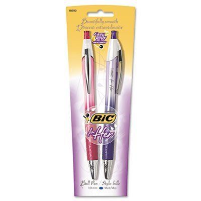 more Bic for Her pens, in pink and purple