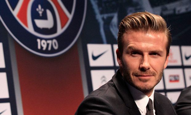 image of David Beckham at a press conference