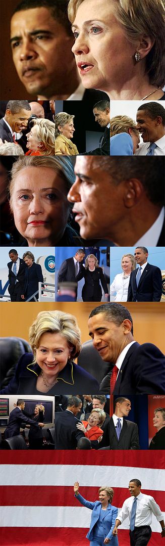 collage of images of President Barack Obama and Secretary of State Hillary Clinton together