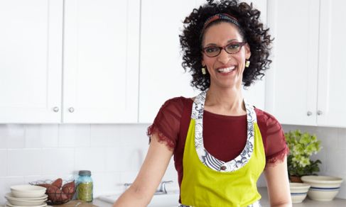 image of Chef Carla Hall, a tall thin African American woman in her mid-30s