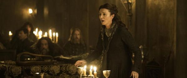 image of Catelyn Stark looking very fearful at the Red Wedding