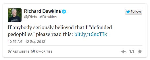 image of a tweet authored by Richard Dawkins reading: 'If anybody seriously believed that I 