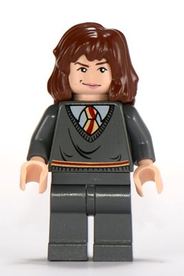 image of a Lego figure based on the Harry Potter character Hermione Granger