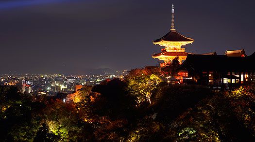image of the city of Kyoto at night