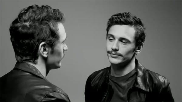 image of James Franco looking at himself in a mirror