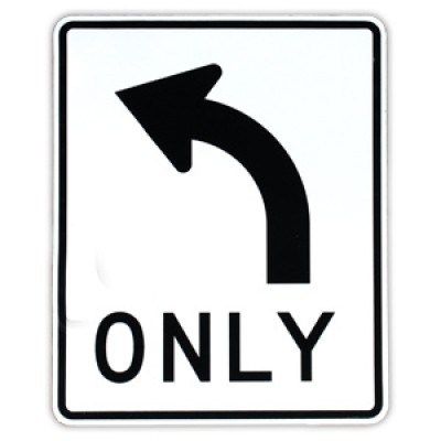 image of a left-turn only sign