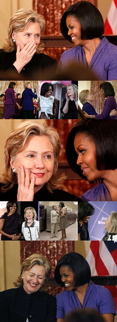 collage of images of First Lady Michelle Obama and Secretary of State Hillary Clinton together