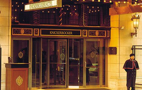 image of the front entry of the Knickerbocker Hotel