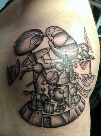 image of the tattoo with completed grey shading