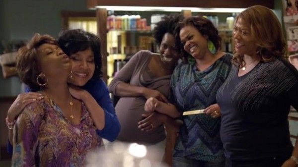 screen cap from Lifetime's Steel Magnolias remake, featuring Alfre Woodard, Phylicia Rashad, Adepero Oduye, Jill Scott, and Queen Latifah