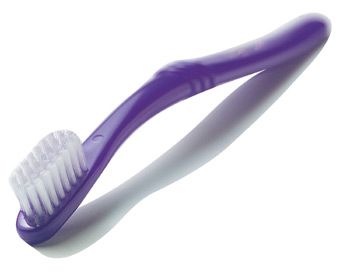 image of a purple toothbrush