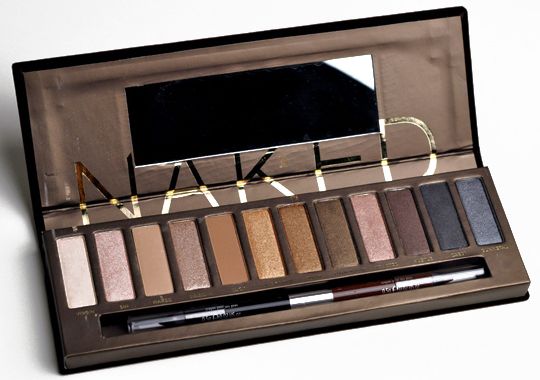 image of a Naked Palette of eyeshadow in browns and greys, by Urban Decay