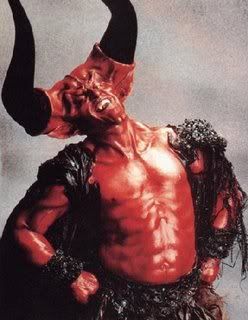 actor Tim Curry as the devil, from the film 'Legend'