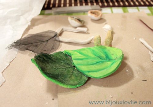 Woodland Leaf and Mushroom Soap Dish, Air Dry Clay