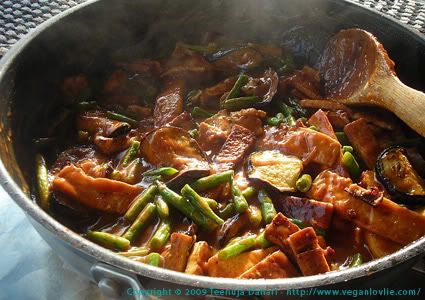 green beans,aubergine,tofu,enchiladas