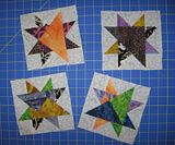 first four blocks from  batik quilt class