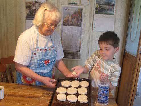 elderly woman and child