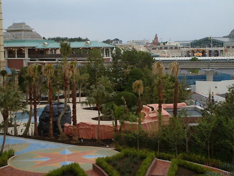 Disneyland Hotel Pool. TDL Hotel pool area is themed