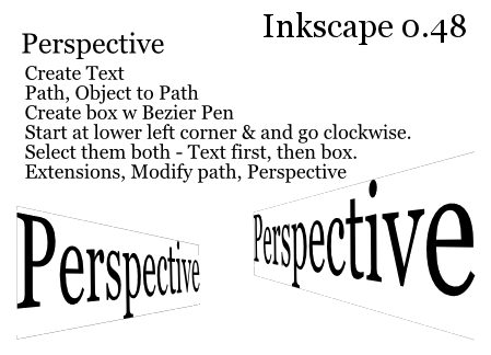 inkscape perspective text path