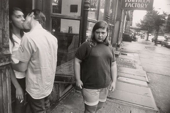 Couple Kissing, Girl Staring at Camera, Tortilla Factory