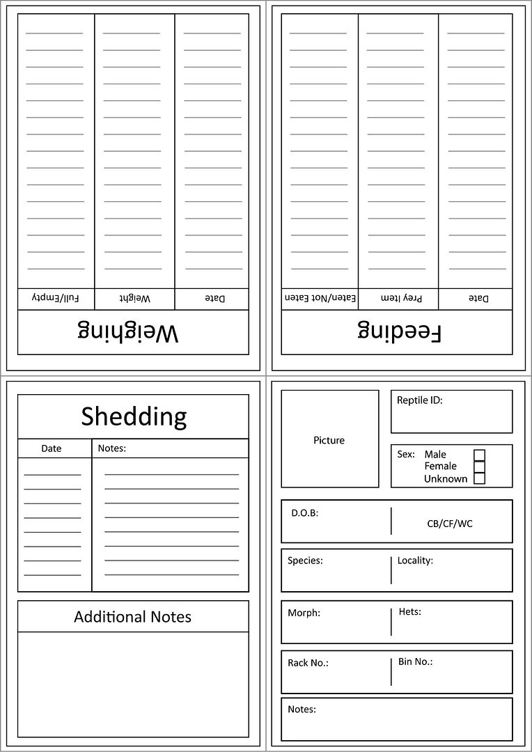 Record Card/Booklets Reptile Forums
