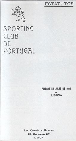 Capa dos estatutos do Sporting em 1915