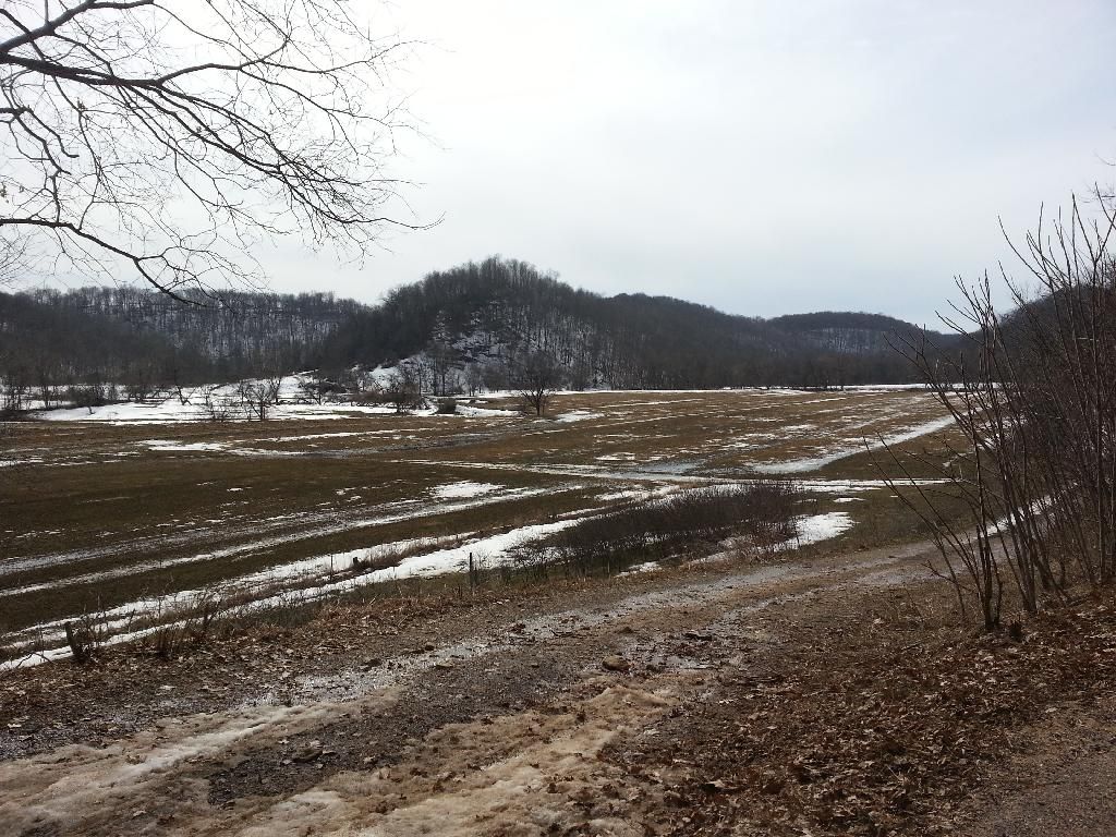 snow dusted farm field