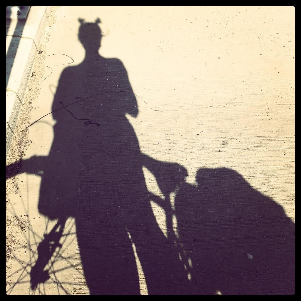 Person and bike silhouette