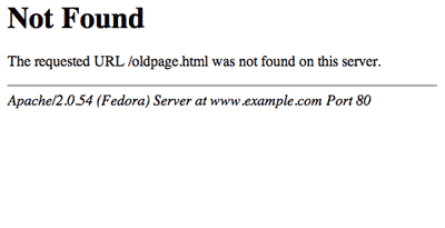 Error 404 default en Apache