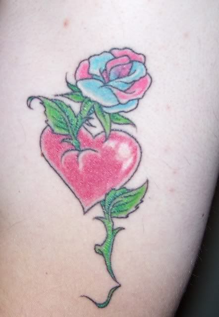 Creative Flower Love Tattoo Design