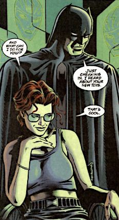 Barbara Gordon as Oracle and Bruce Wayne as Batman