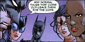 Catwoman, Batgirl, Tarantula and Onyx receive orders from Batman
