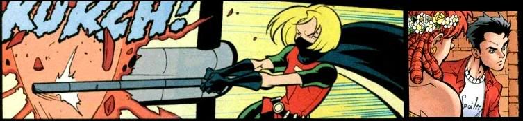 Robin; Cassie and Tim (included because it's the clearest panel of Tim's undershirt)