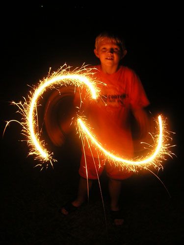 patrick with sparklers