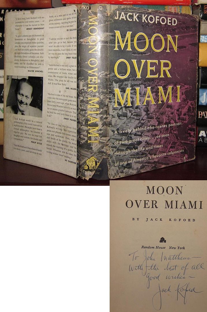 KOFOED, JACK - Moon over Miami Signed 1st