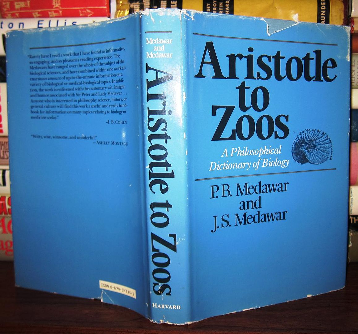 MEDAWAR, P. B. & J. S. MEDAWAR - Aristotle to Zoos a Philosophical Dictionary of Biology
