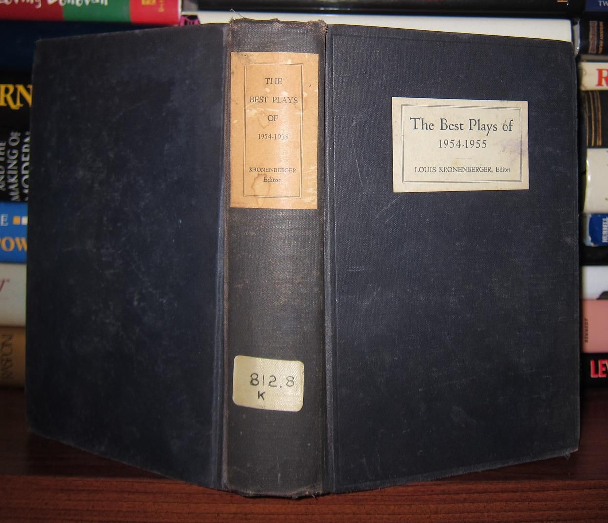 KRONENBERGER, LOUIS;   HIRSCHFELD - The Best Plays of 1954-1955 Burns Mantle Yearbook