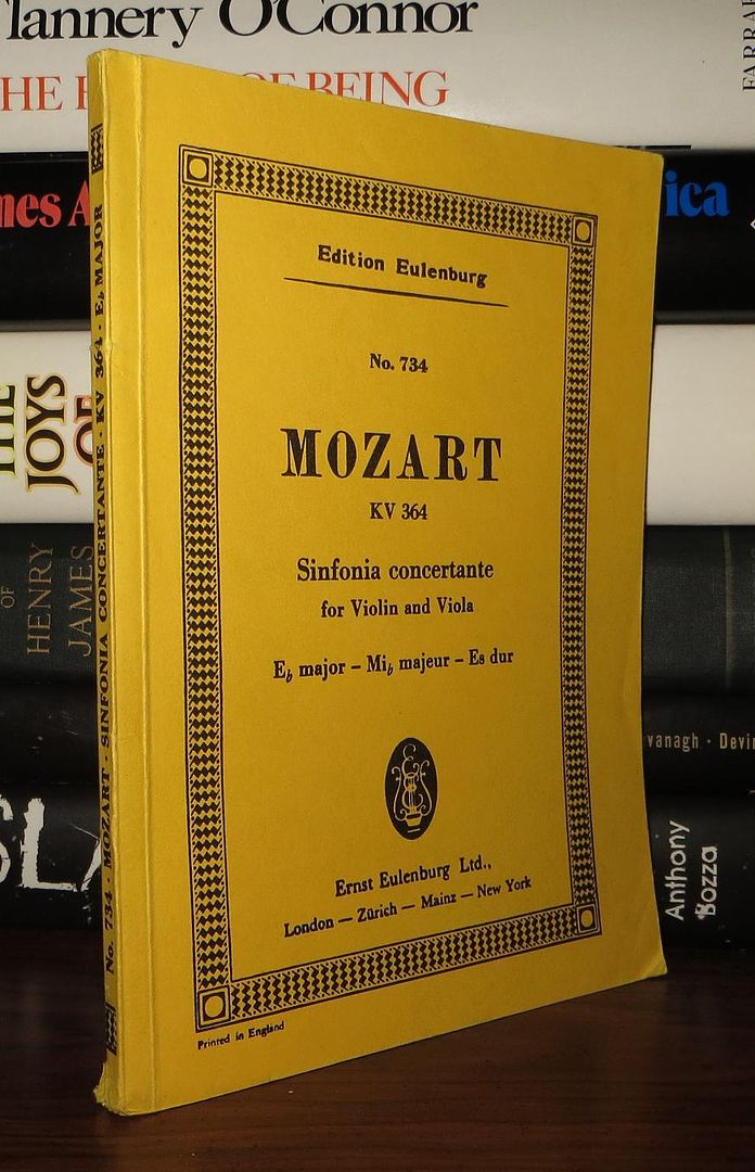 MOZART, WOLFGANG AMADEUS - Symphonie Concertante for Violin and Viola, with Orchestra, E Flat Major, K.V. No 364, Edition Eulenburg No. 734