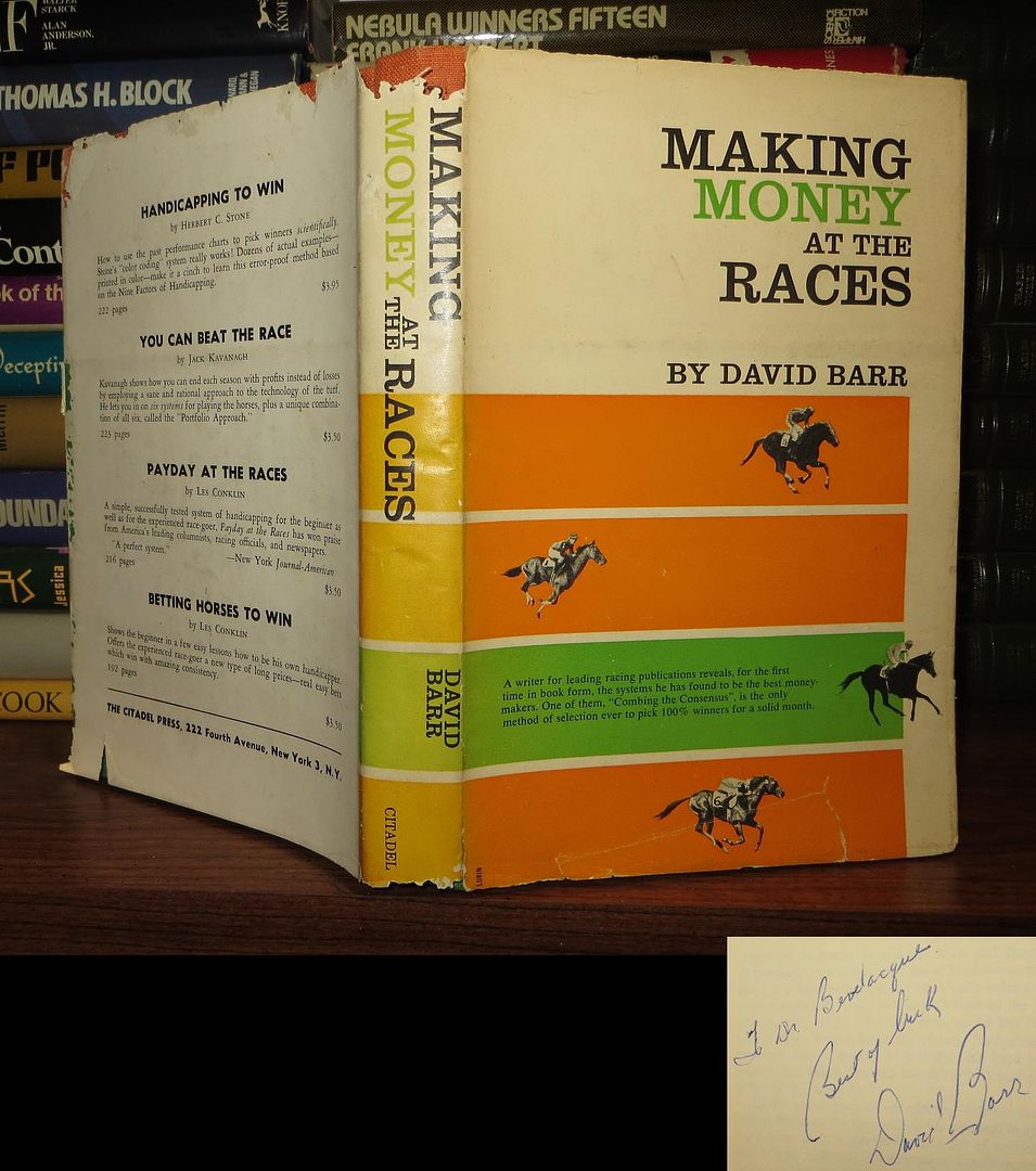BARR, DAVID - Making Money at the Races Signed 1st