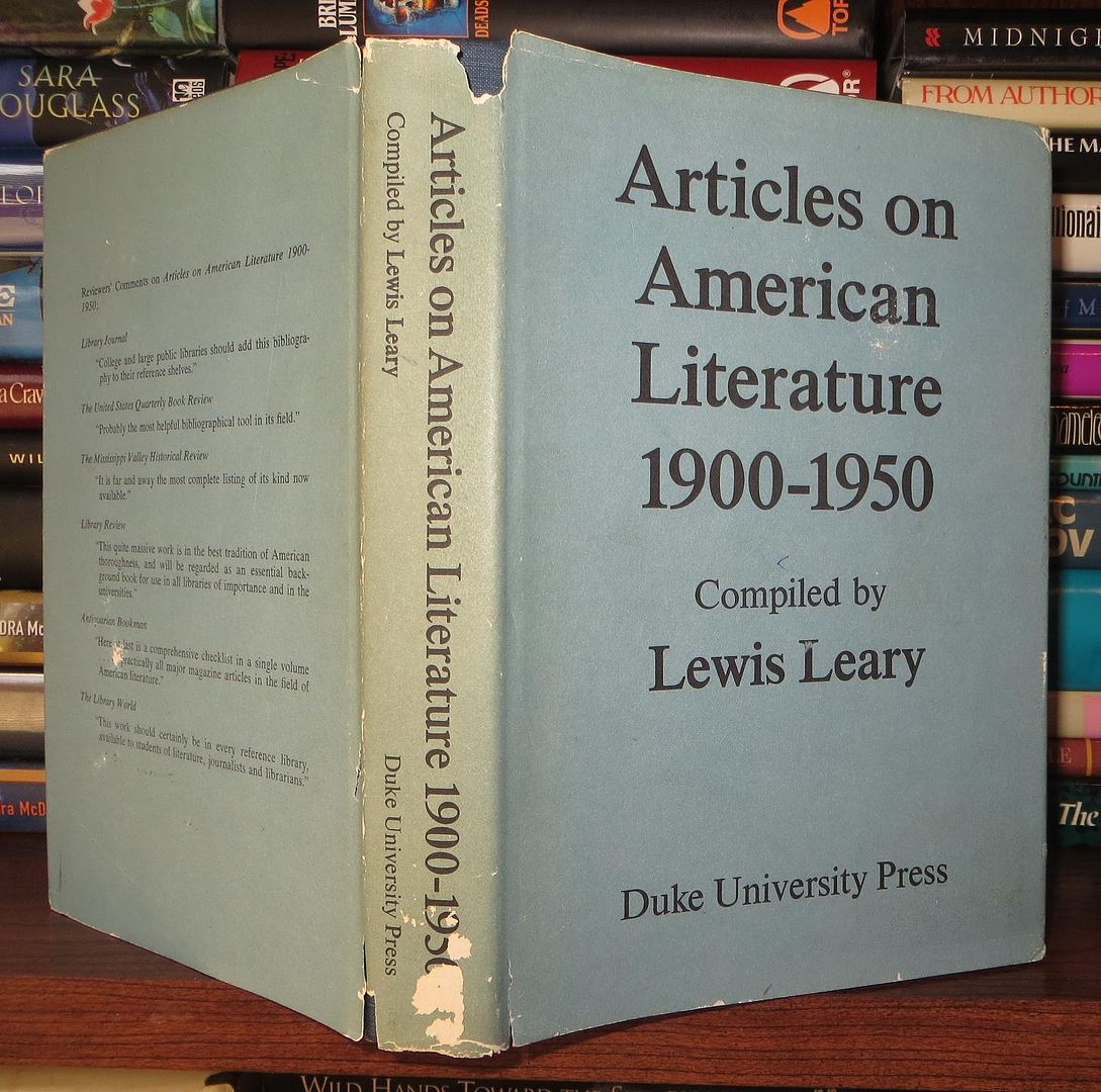 LEARY, LEWIS GASTON - Articles on American Literature, 1900-1950