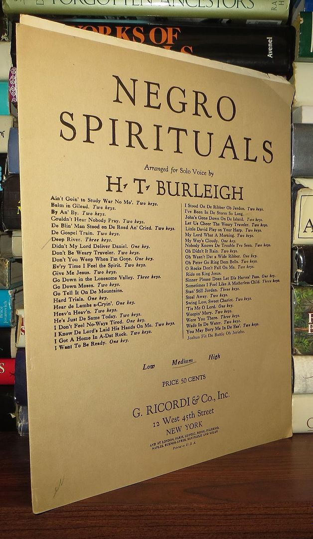 BURLEIGH, H. T. - Negro Spirituals : 'Tis Me, o Lord Arranged for Solo Voice by H.T. Burleigh Sheet Music