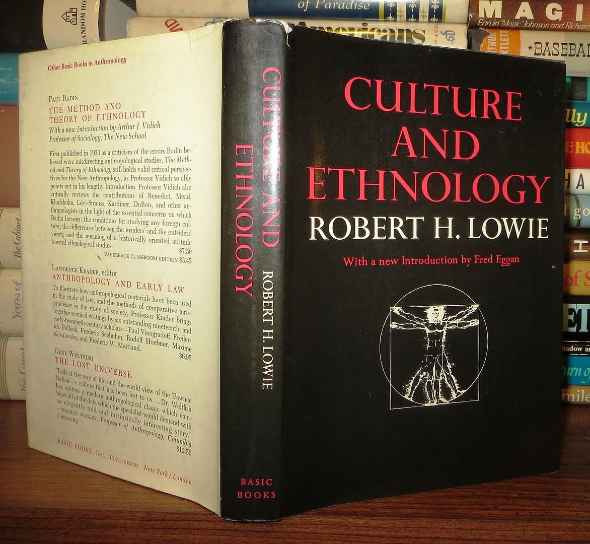 LOWIE, ROBERT H. - Culture and Ethnology