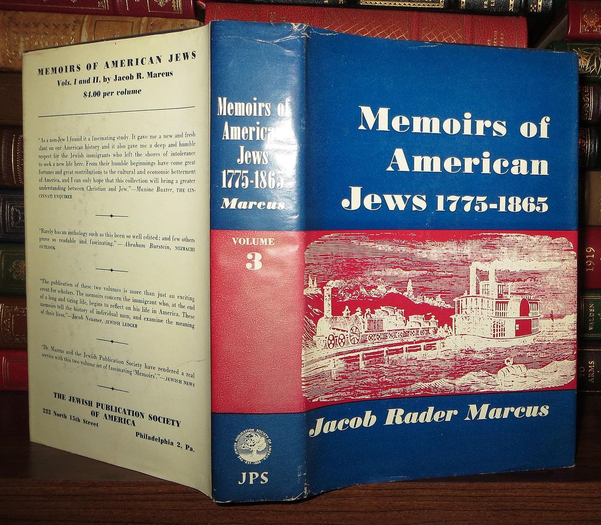 MARCUS, JACOB RADER - Memoirs of American Jews 1775-1865 Volume Three