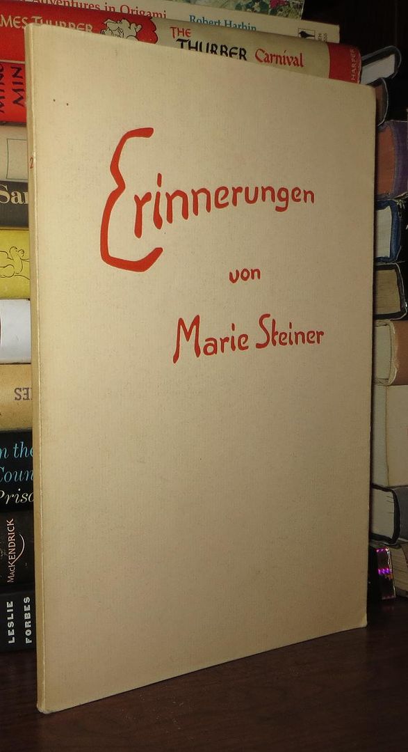 STEINER, MARIE - Erinnerungen Von Marie Steiner
