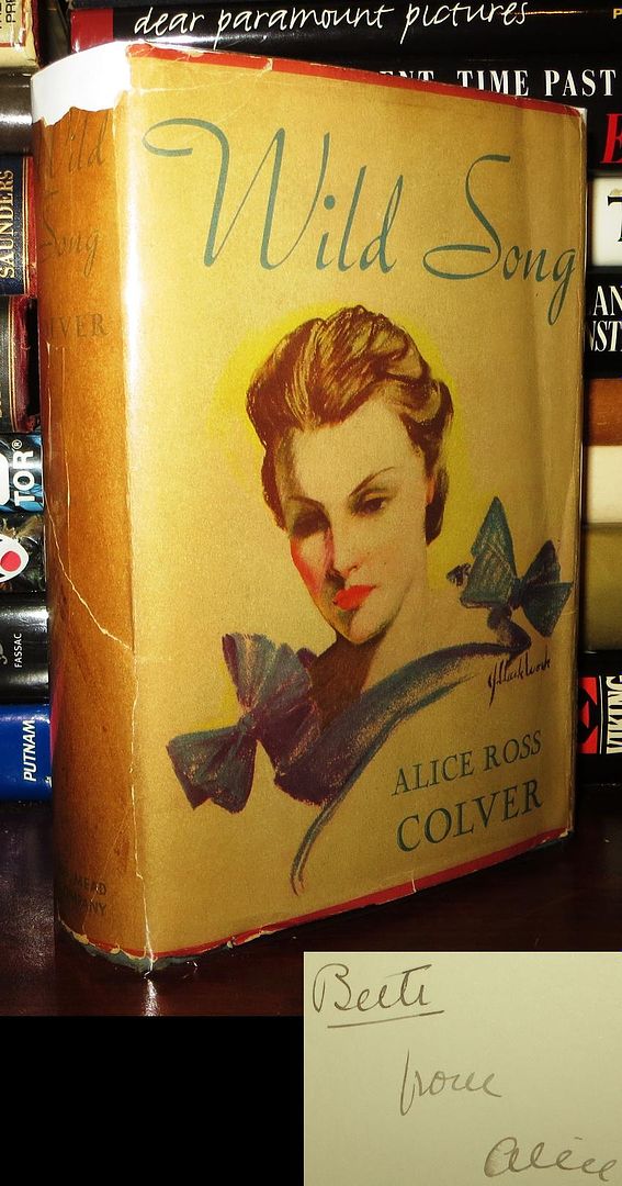 COLVER, ALICE ROSS - Wild Song Signed 1st