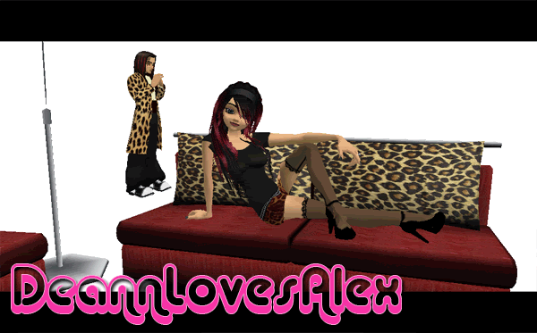 Red and Leopard Couch by DeannLovesAlex