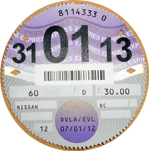 tax disc 2012