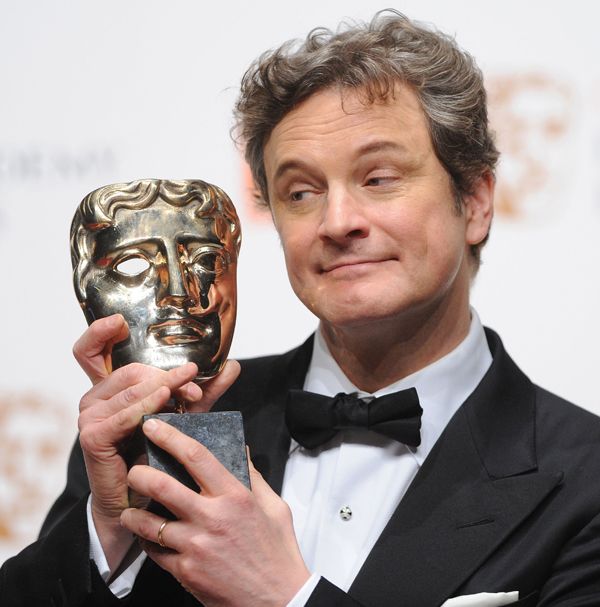 Colin Firth's night. Taking home the best actor BAFTA for the second