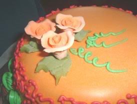 Cake decorated with steamed buttercream